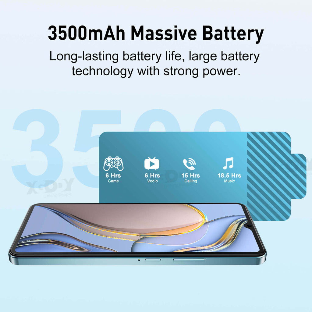 Built-in 3500 mAh cell phone battery