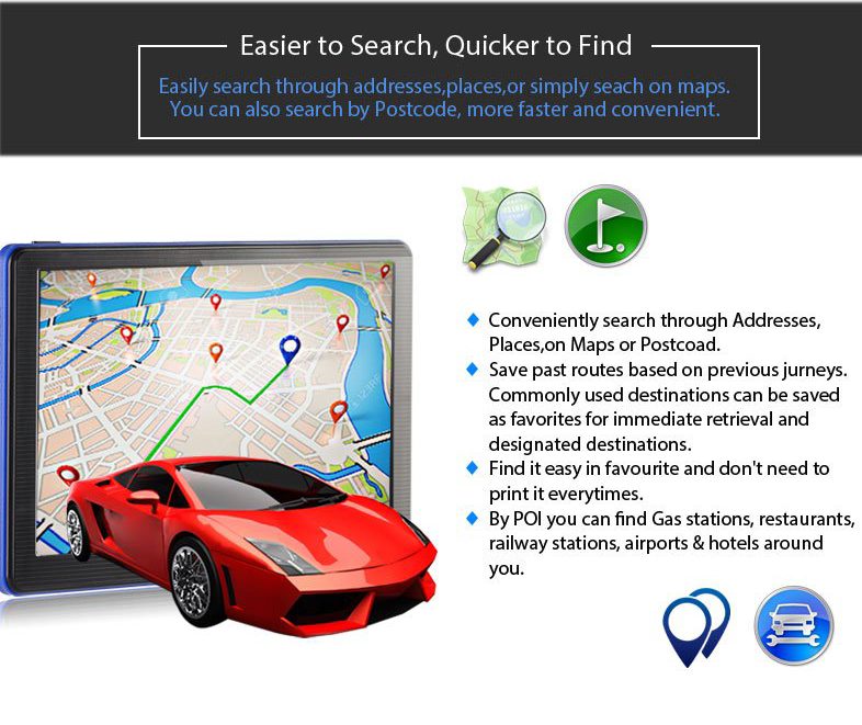 Easier to Search, Quicker to Find, GPS navigation