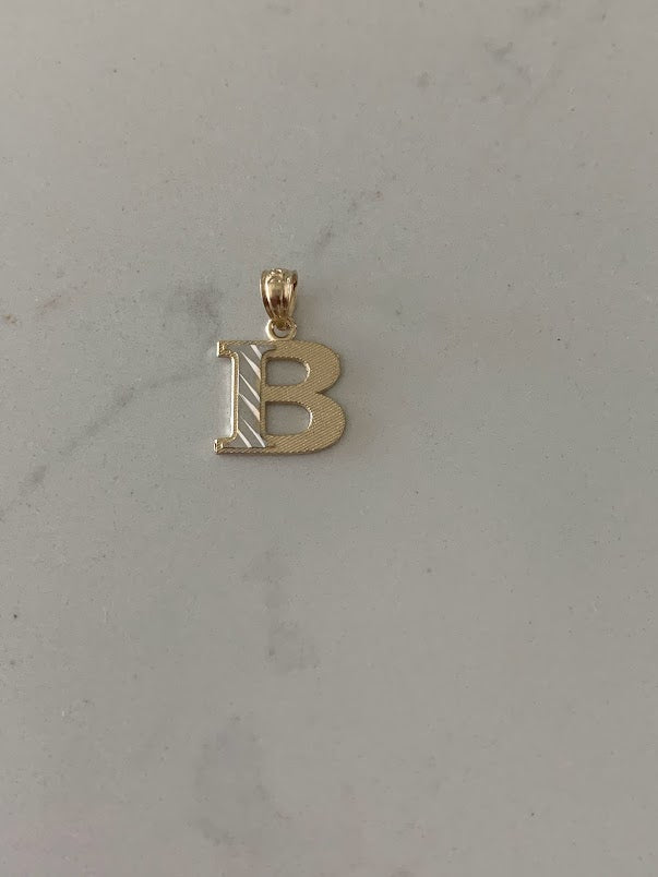 14K Gold Initial Pendant, Yellow Gold Initial, Sparkly Initial, Initial Jewelry, Gift for her