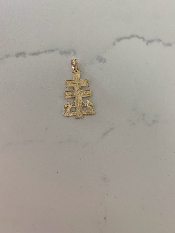 14k Caravaca Cross| Real Solid Yellow Gold |  Cross Jesus Crucifix Religious | Caravaca Pendant in Solid Gold