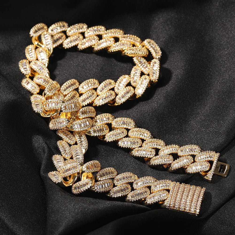 Woowooh Hip Hop Miami 15MM Cuban Link Chain with CZ Stone