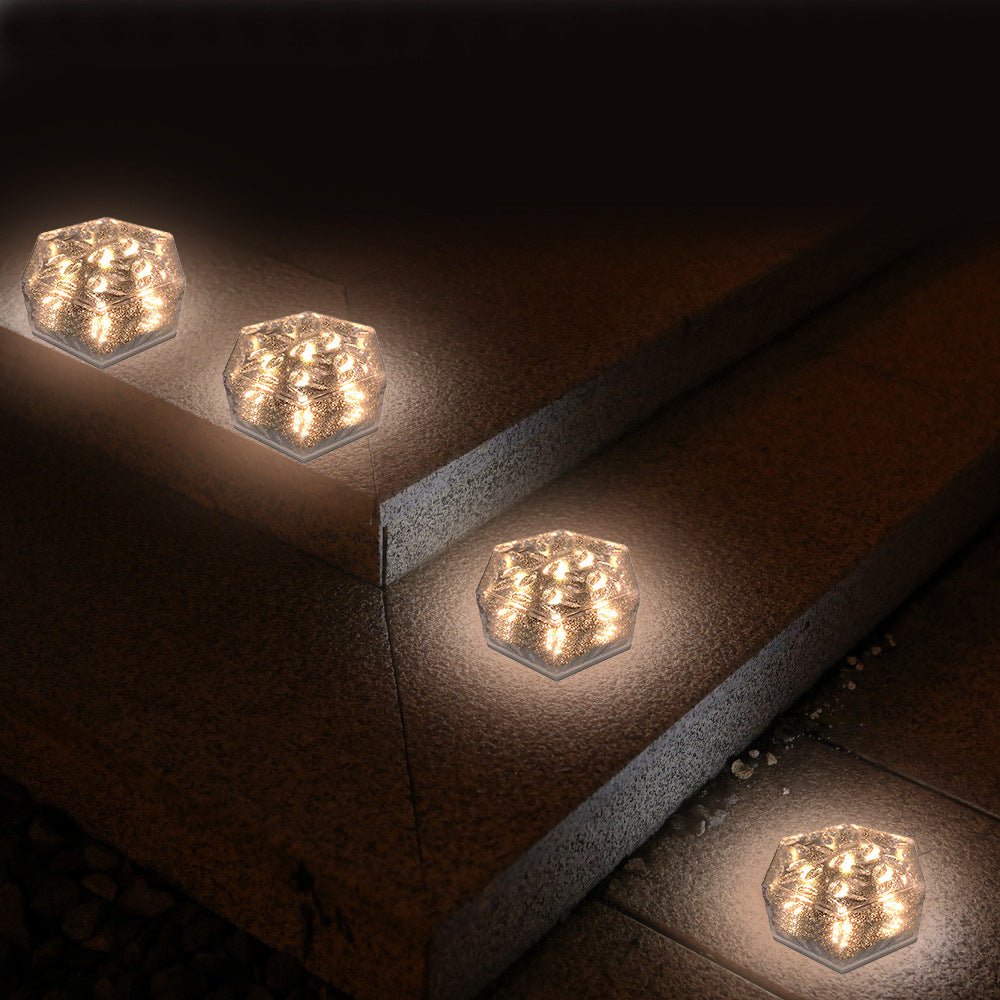 Woowooh New Hexagon Solar Ice Cube Garden Light 6 Pack