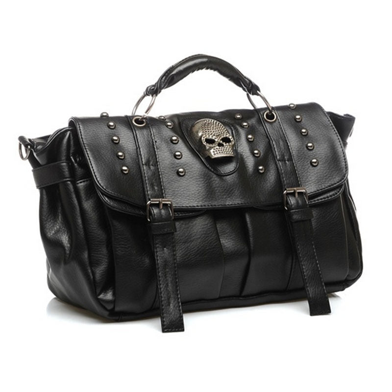 Woowooh PU Skeleton Punk Tote Crossbody Bag