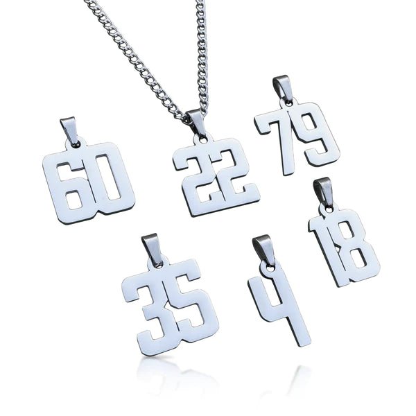 Custom Number Pendant With Chain Necklace