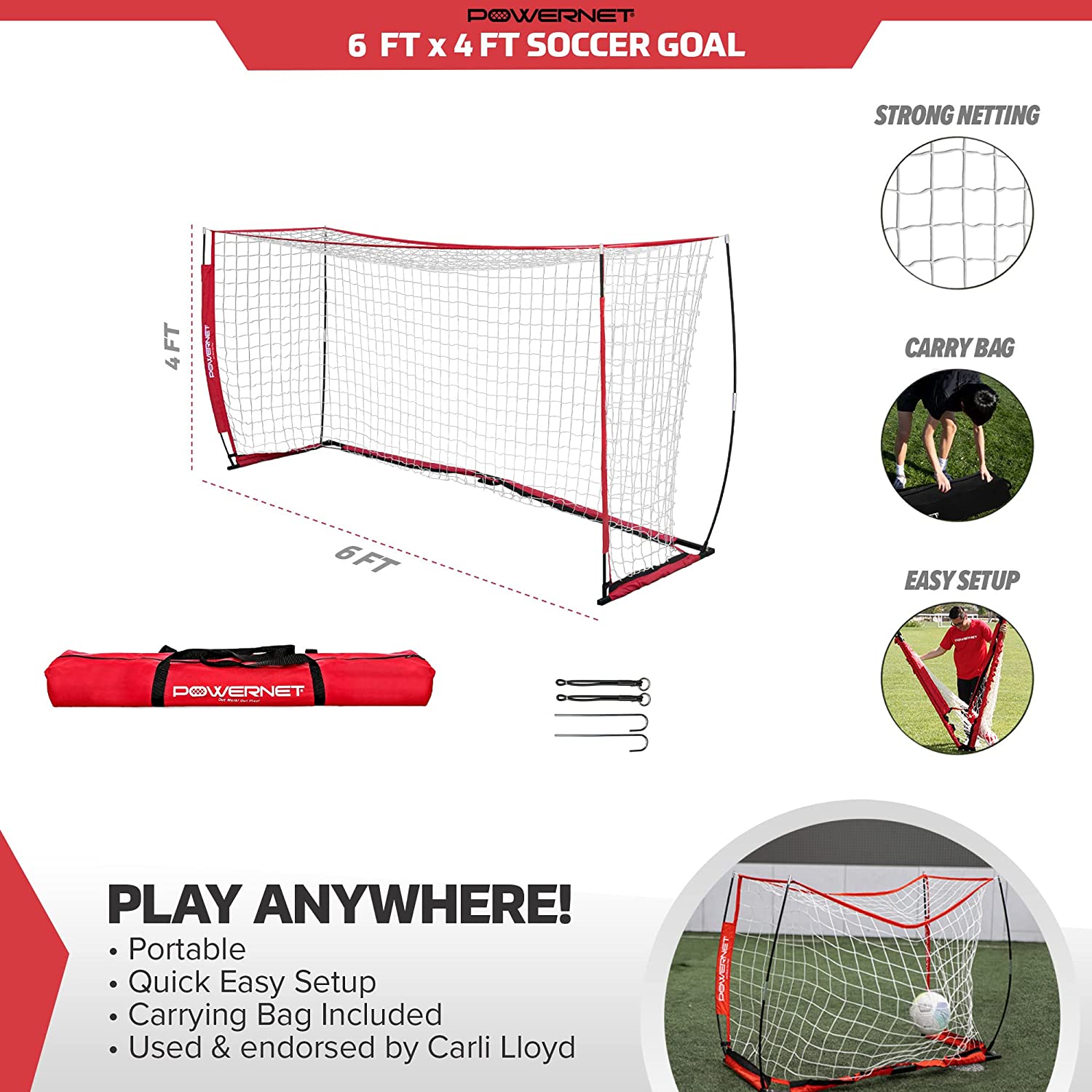 PowerNet Soccer Goal 6x4