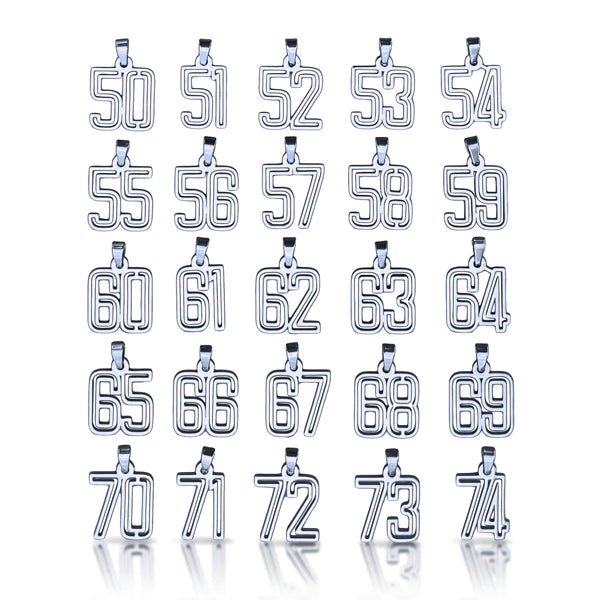 Varsity Number Pendant With Chain Necklace - Stainless Steel