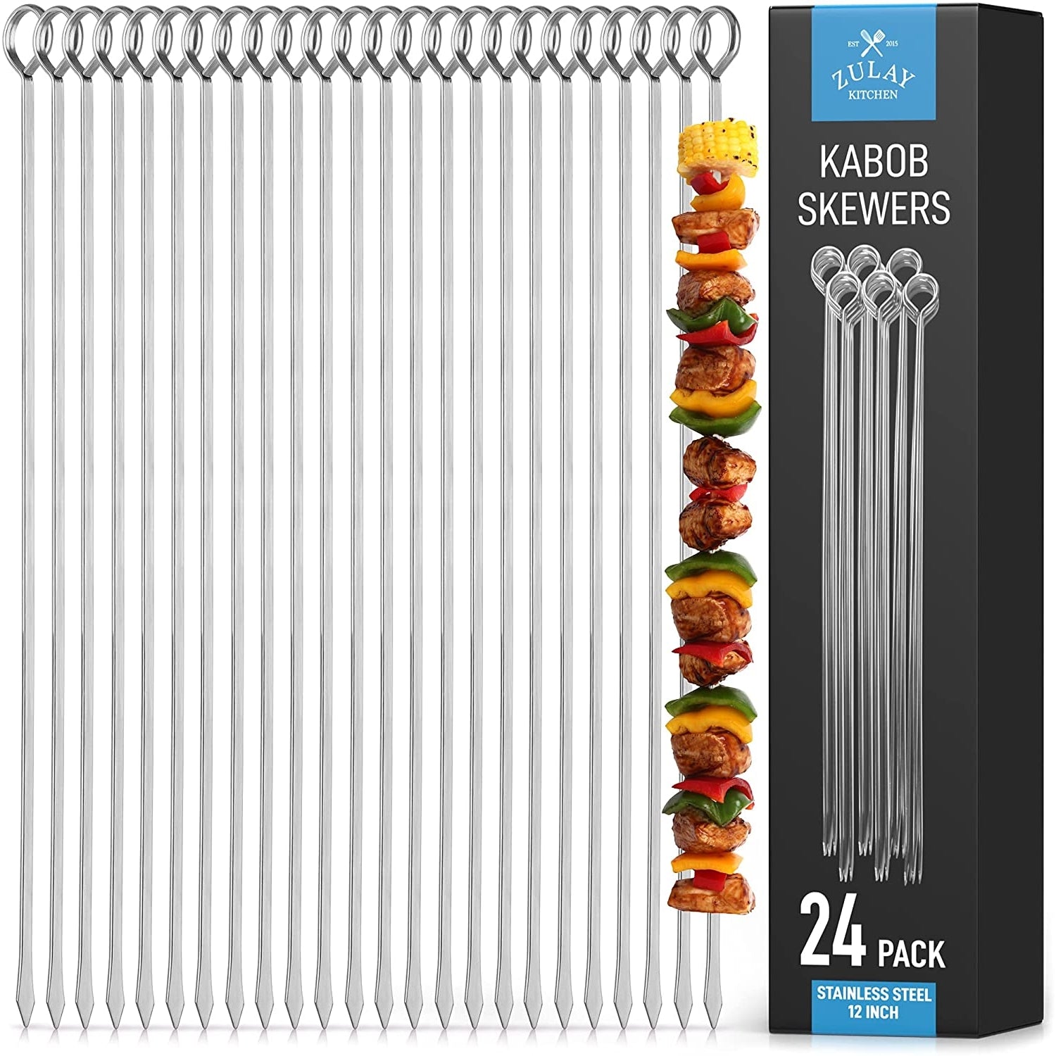 Zulay Stainless Steel Skewers