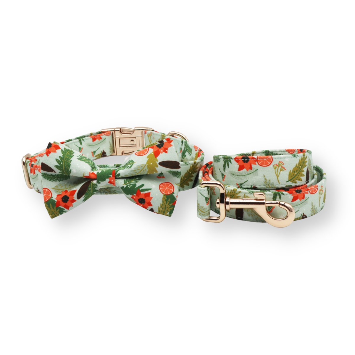 Holiday Wreath Bowtie Unbreakable Collar? & Leash Set