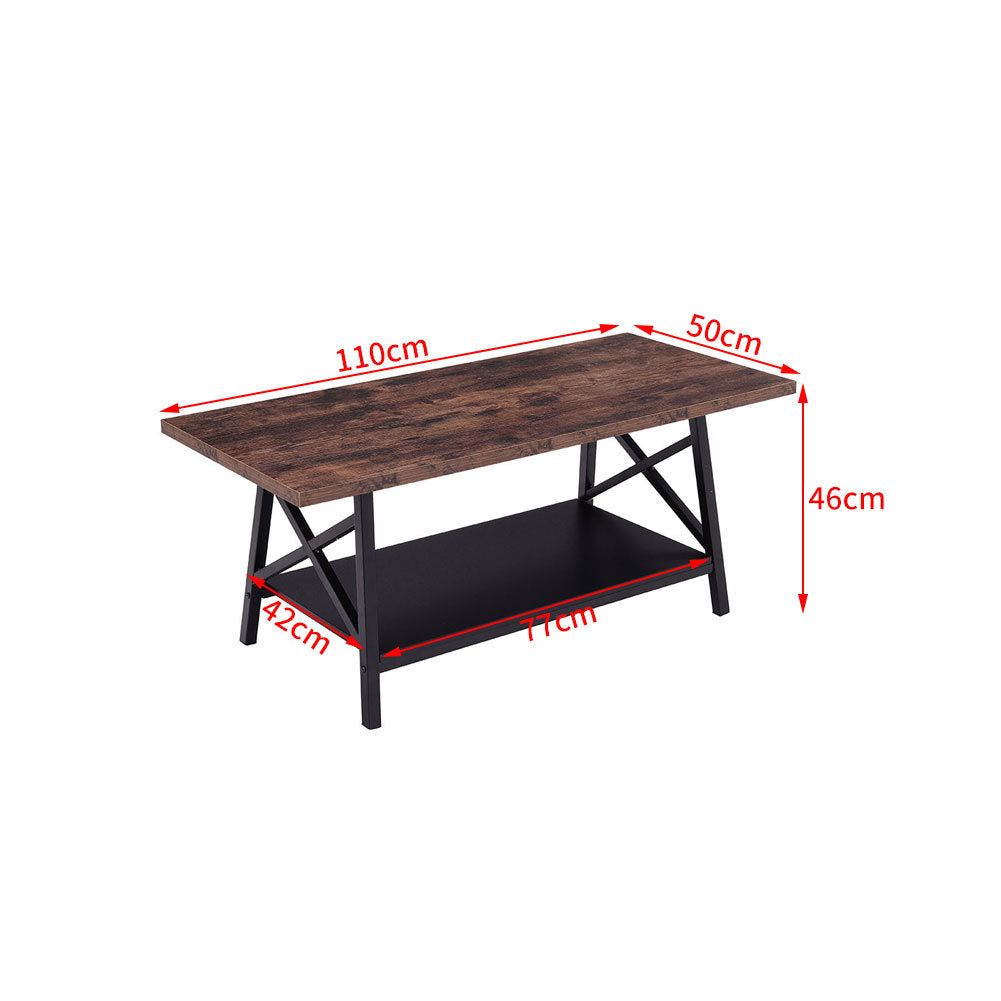 Retro Rectangle Wooden Coffee Table Tea End Table