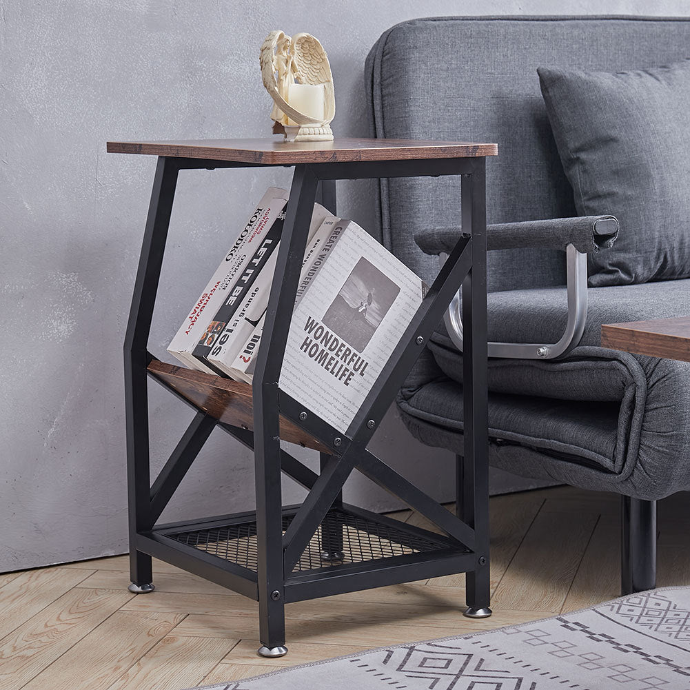 Wooden Corner Bedside Table Side End Table Nightstand