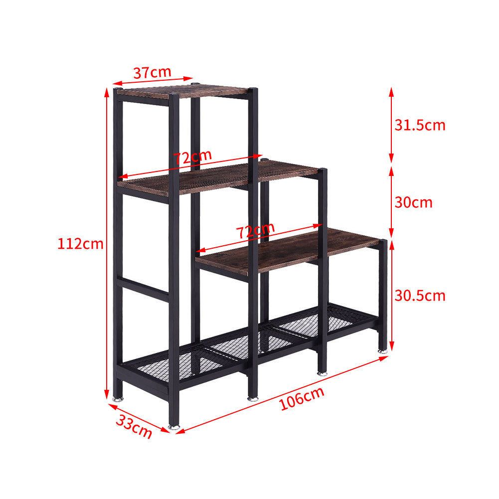 4-Tier Ladder Shelf Cube Bookcase Display Organizer