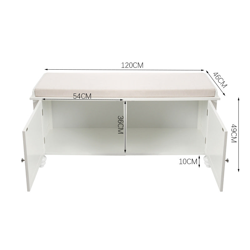Wooden Hallway Shoe Storage Bench Organiser 2 Door Cabinet Stand Seating w/ Cushion