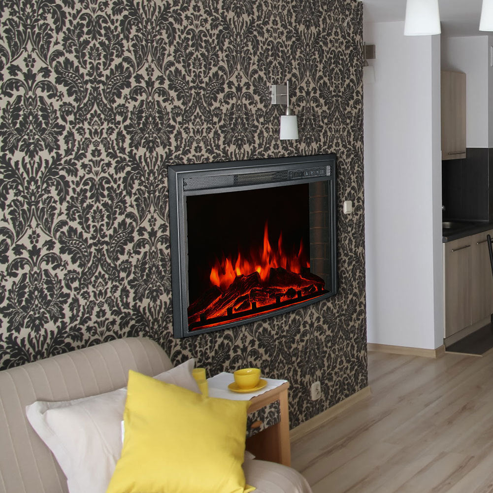 26 Inch Insert LED Arc Electric Fireplace 900W/1800W 3 Colour + Remote