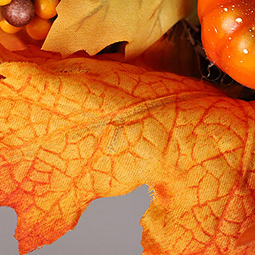 40cm/60cm LED Halloween Decor Fall Door Hanging Wreath Autumn Maple Leaf Garland