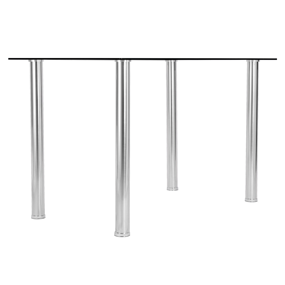 Rectangle Tempered Glass Dining Table Chrome Legs
