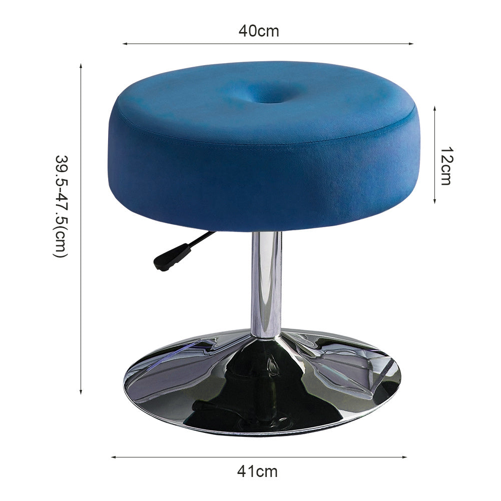 Velvet Fabric Round Rolling Stool Swivel Lifting Laboratory Salon Spa Task Chair
