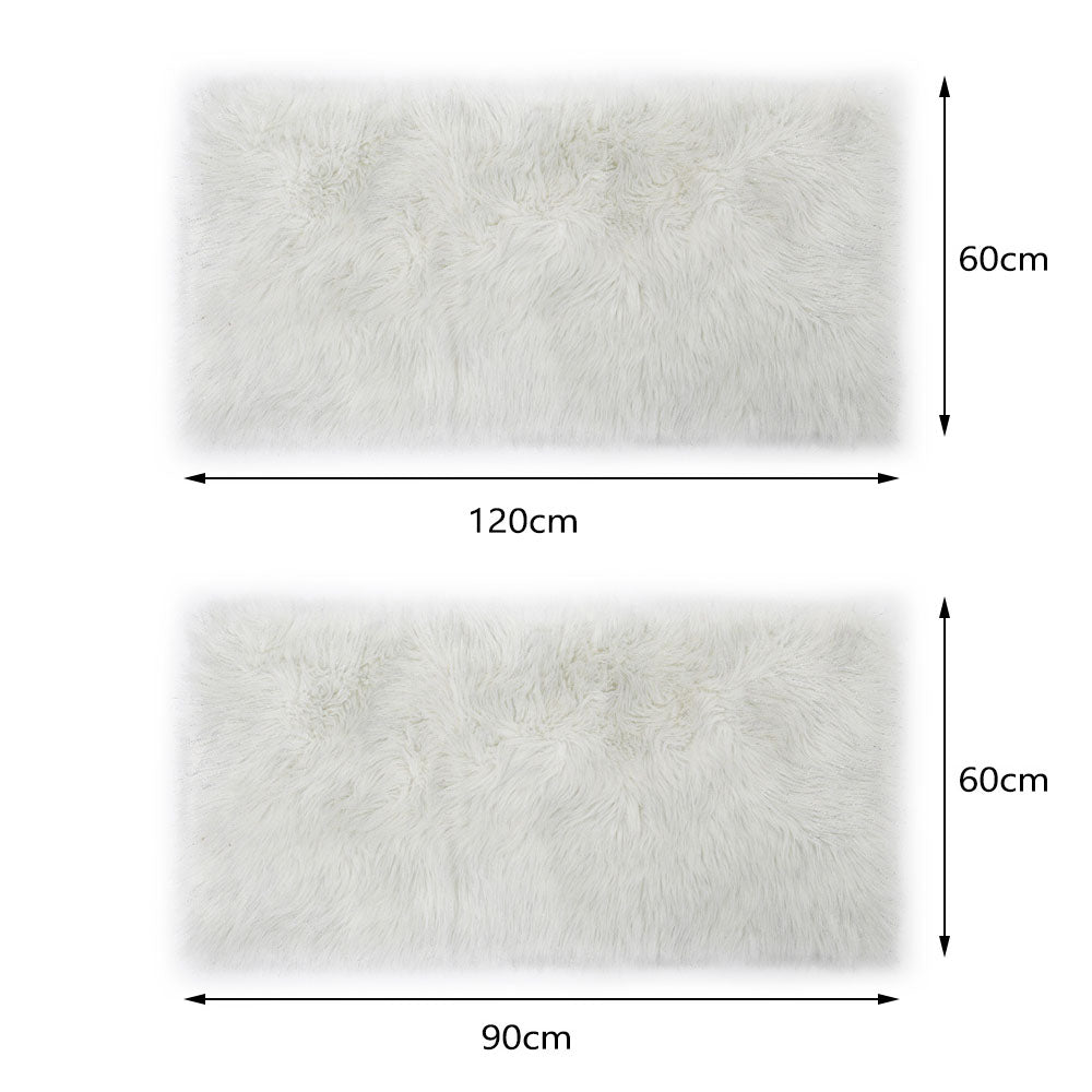 Sparkle Fluffy Faux Fur Non Slip Area Rug Shaggy Glitter Floor Carpet Mat