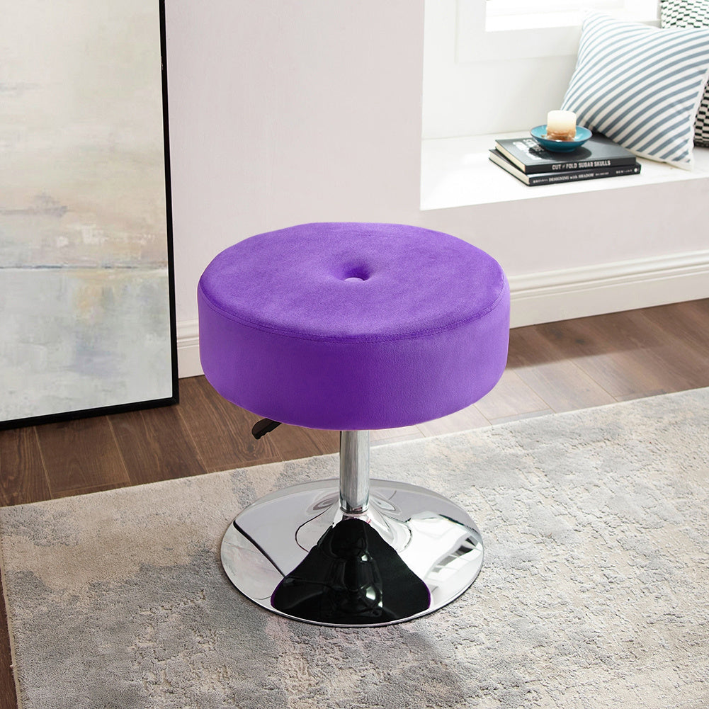 Velvet Fabric Round Rolling Stool Swivel Lifting Laboratory Salon Spa Task Chair