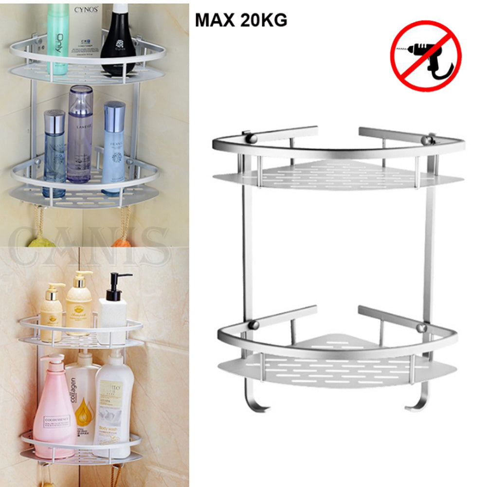2/3Tier Corner Storage Shower Rack Shelf Bathroom Caddy Basket