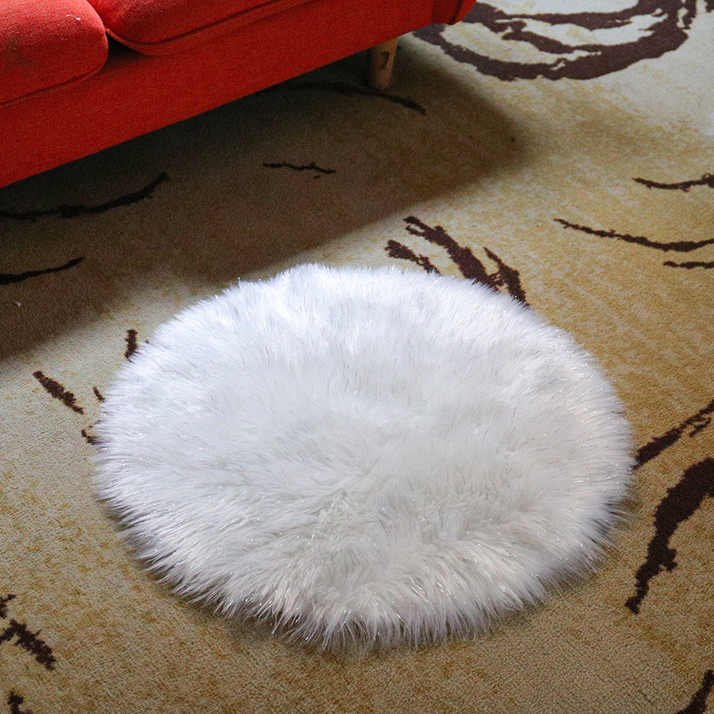 Large Sparkle Fluffy Faux Fur Area Rug Non Slip Glitter Floor Carpet Mat