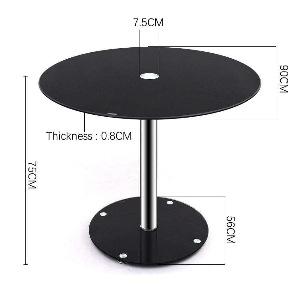 Round Tempered Glass Accent Side End Table Coffee Sofa Table