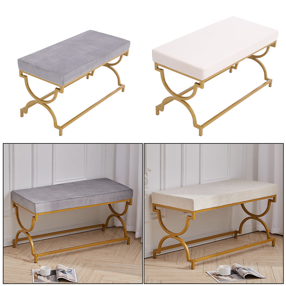 2 Seater Upholstered Velvet Bench Pouffe Bed End Stool