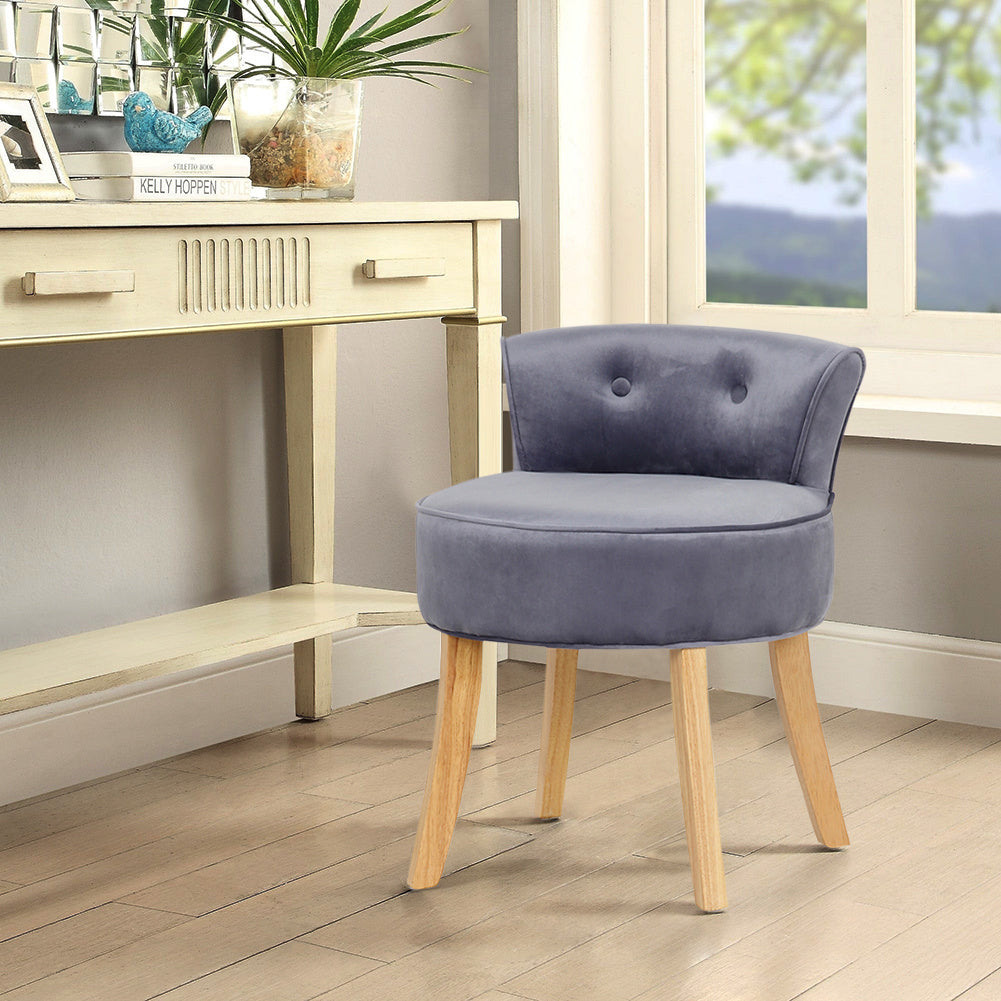Velvet Upholstered Makeup Dressing Table Stool Vanity Dining Chairs