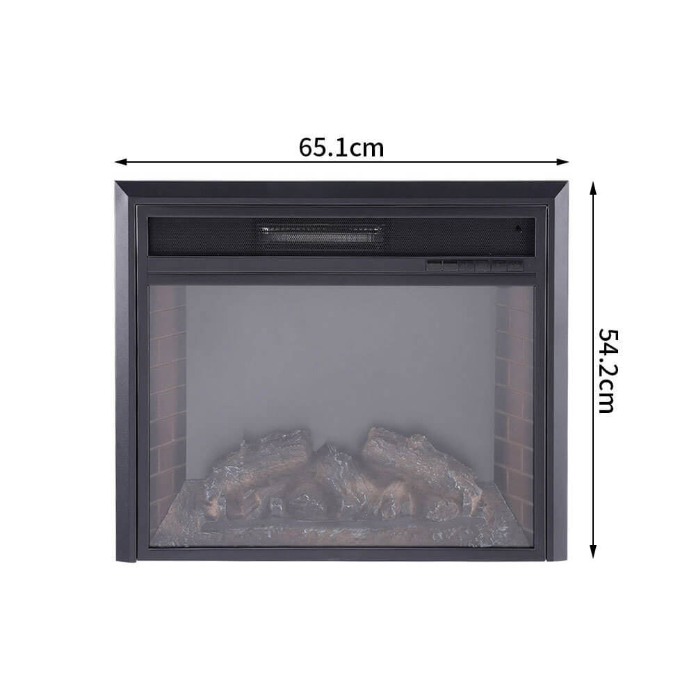 26 Inch Inset/Freestanding LED Fireplace Heater Red Brick Effect +Remote Control
