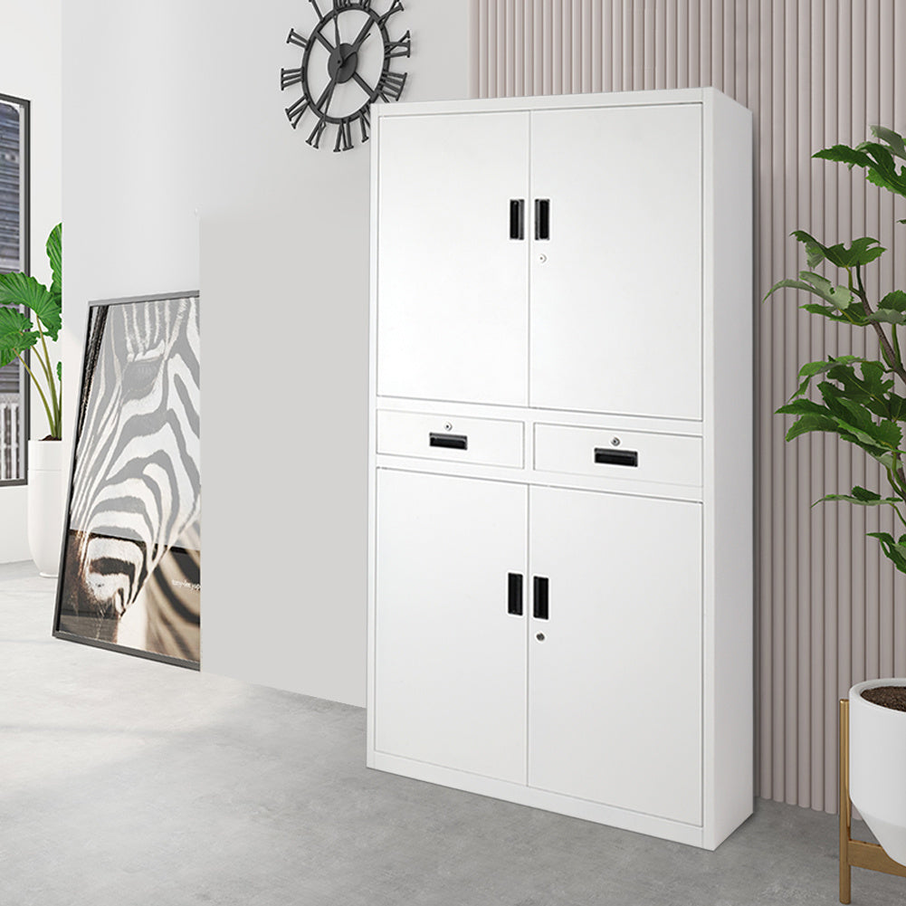 5 Layer 2 Drawer Lockable Metal Filing Cabinet Office Garage Storage Cupboard