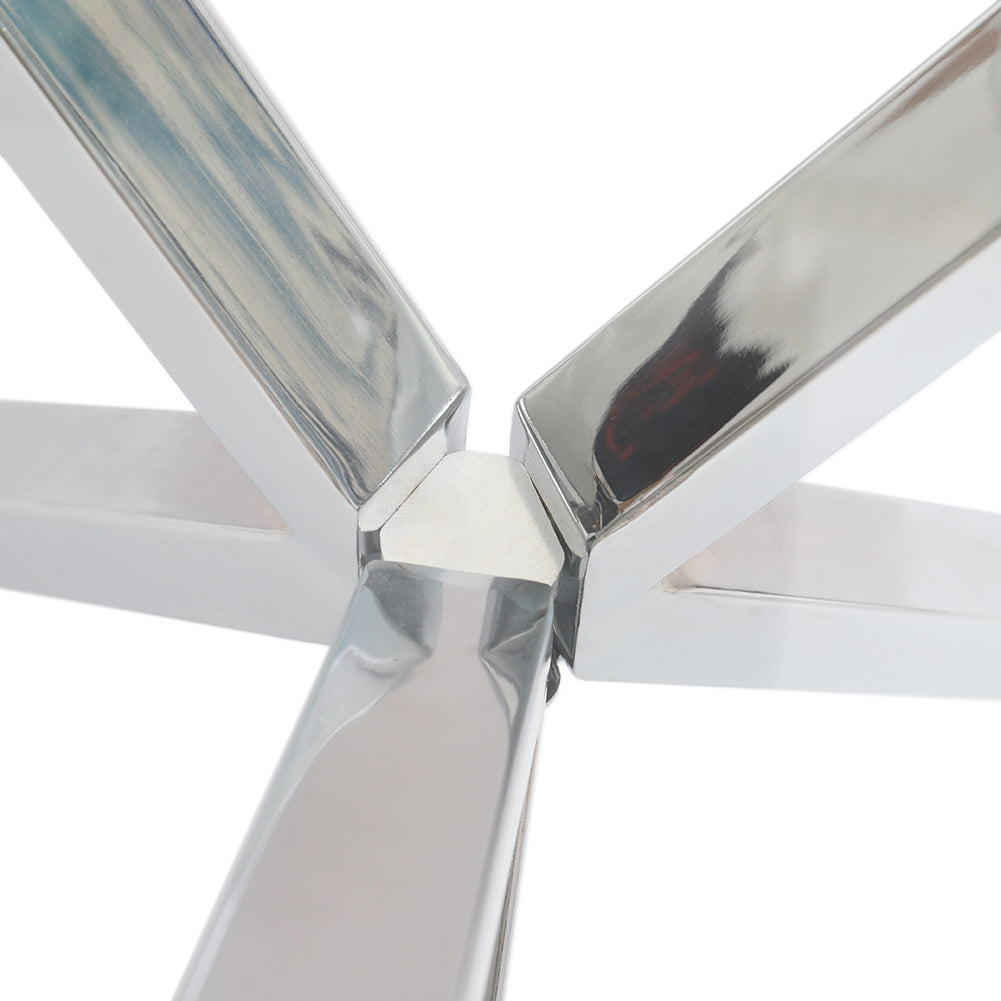 Clear Tempered Glass Round Side Coffee Table Tea Table Chrome Legs