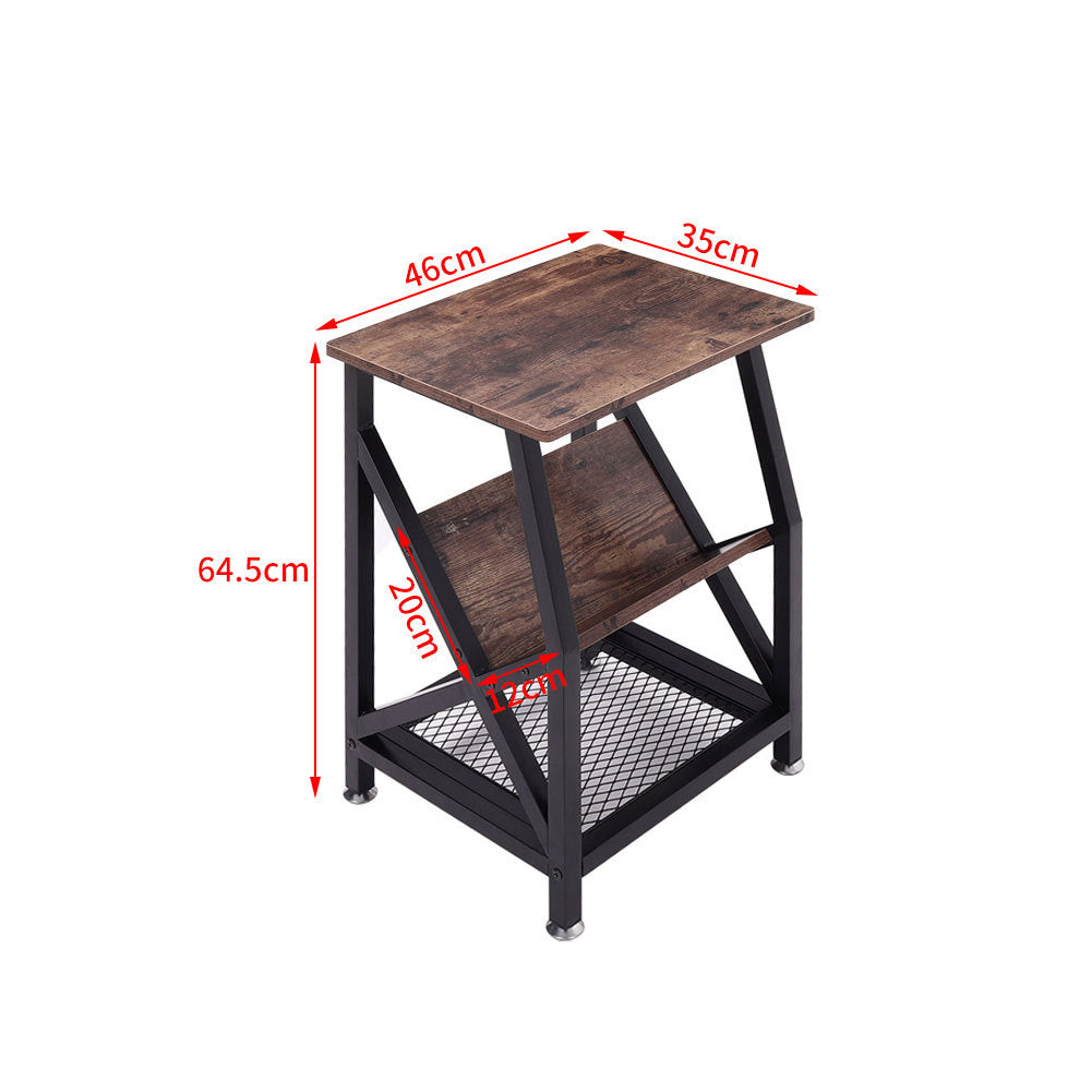 Wooden Corner Bedside Table Side End Table Nightstand