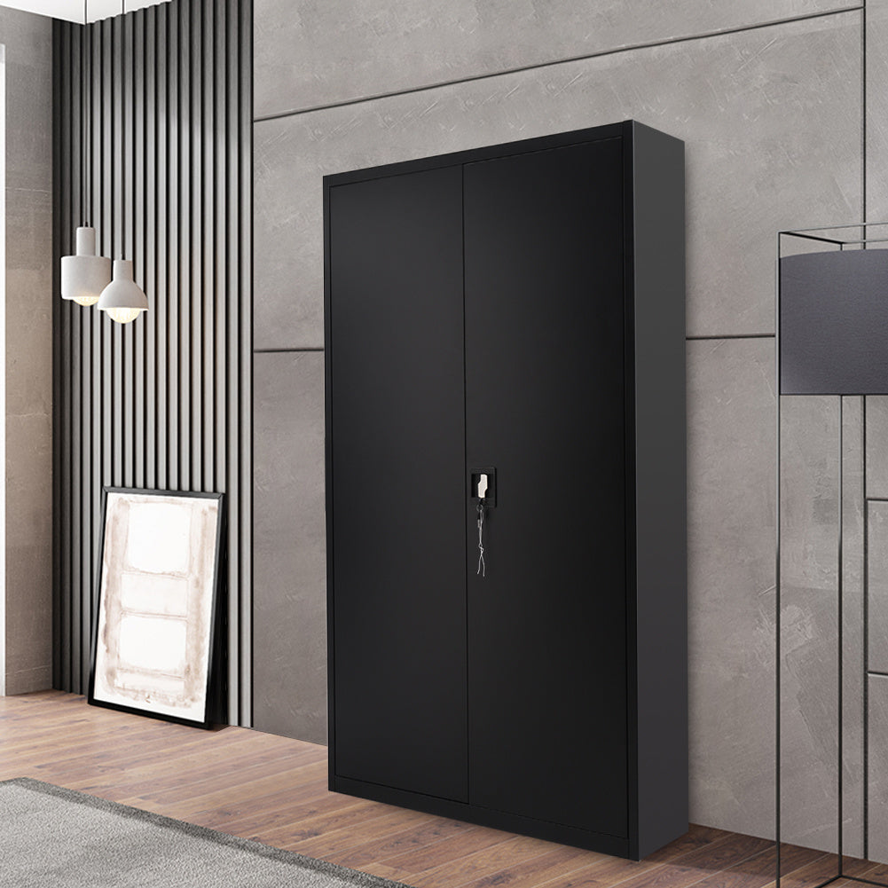 Office Storage Metal Cabinet Filing Document Cupboard Lockable Organizer Shelves