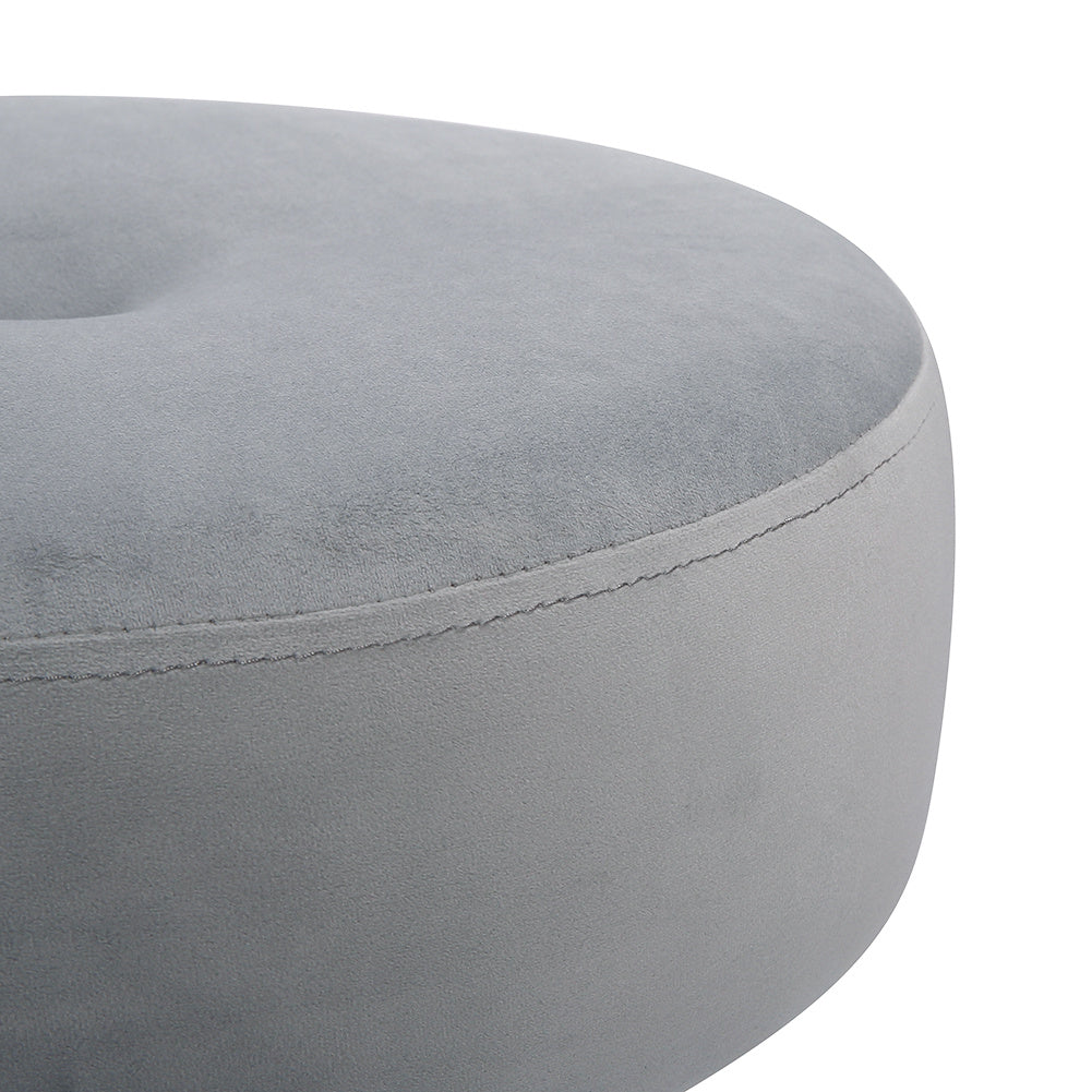 Velvet Fabric Round Rolling Stool Swivel Lifting Laboratory Salon Spa Task Chair