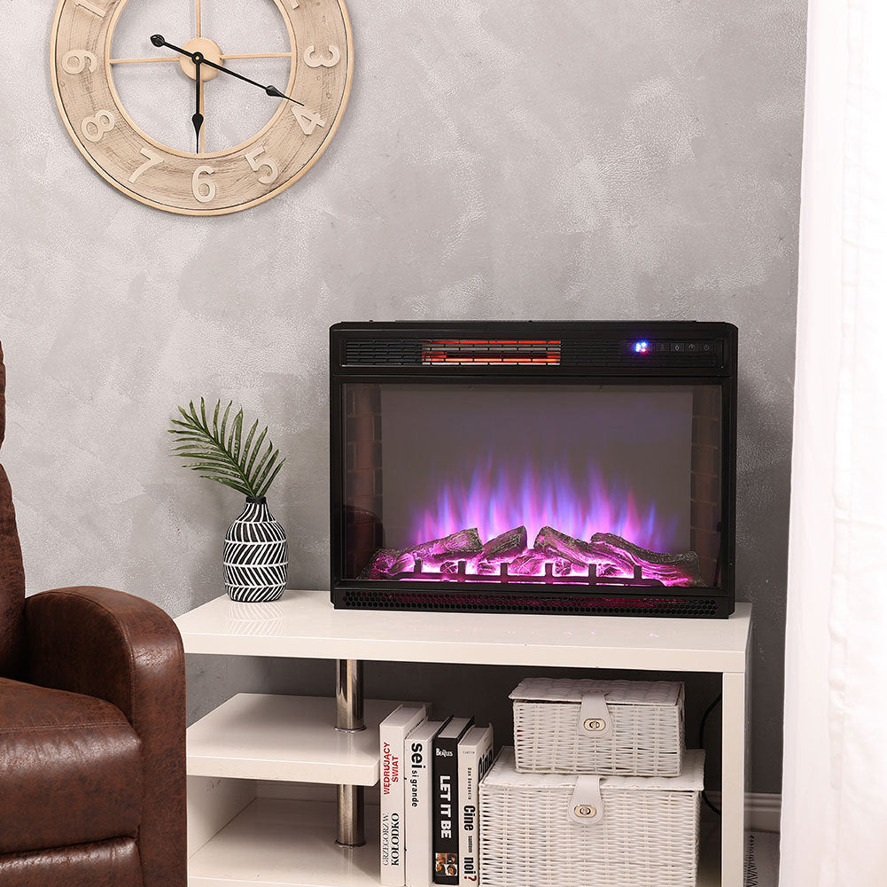 28 inch 3 Colour Light Electric Fireplace Wall Mounted Glass w/Remote Control