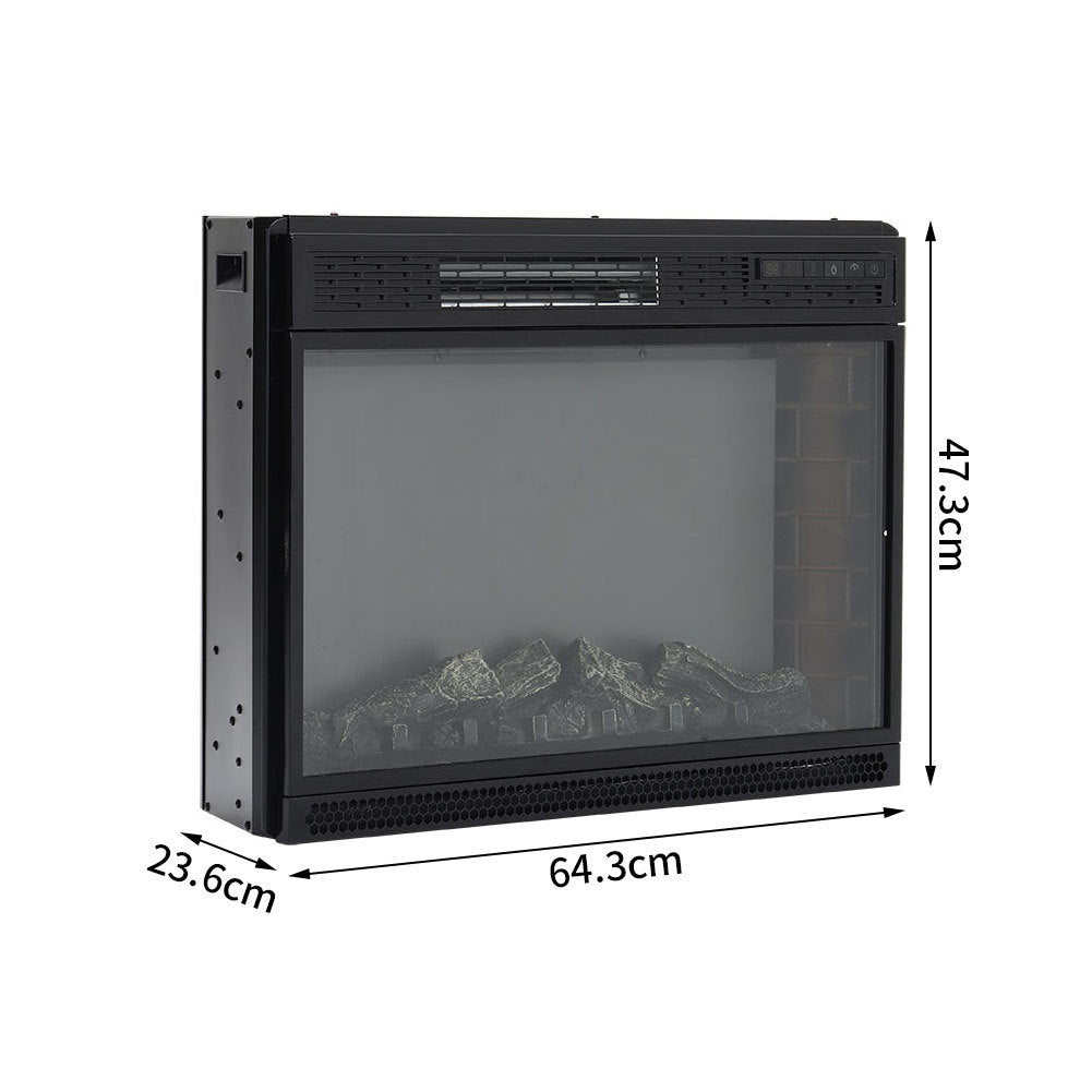 26 Inch Wall Mounted LED Flame Effect 3 Colour Light Electric Fireplace Heater Remote Control