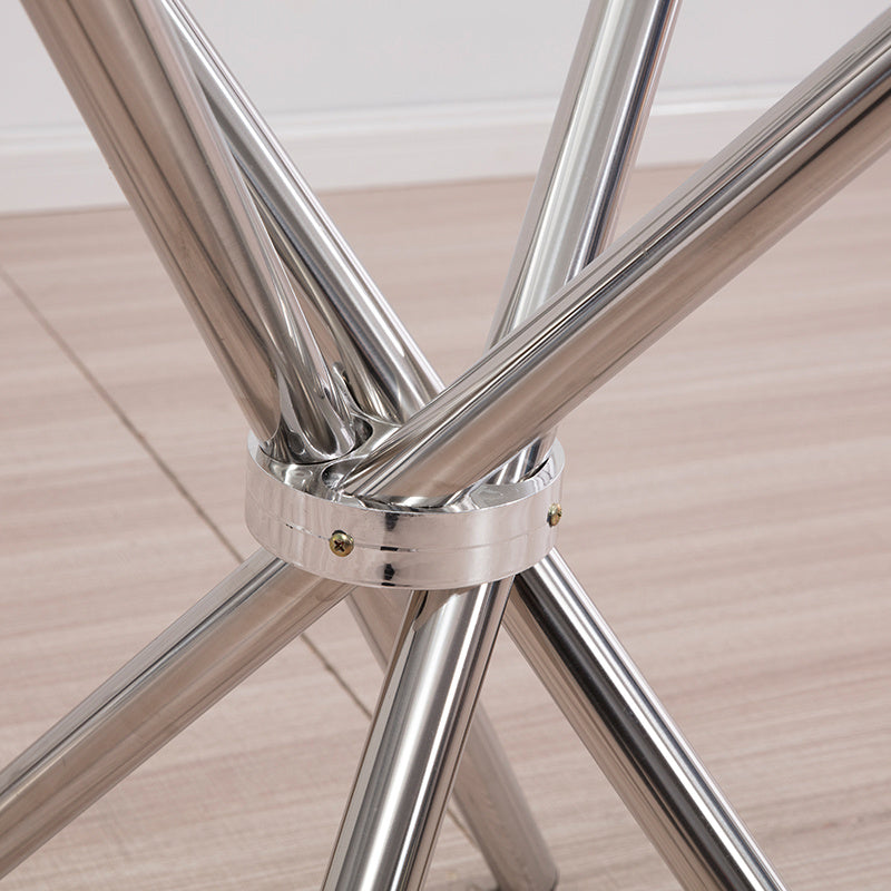 Contemporary Round Tempered Glass Accent Side End Table Chrome