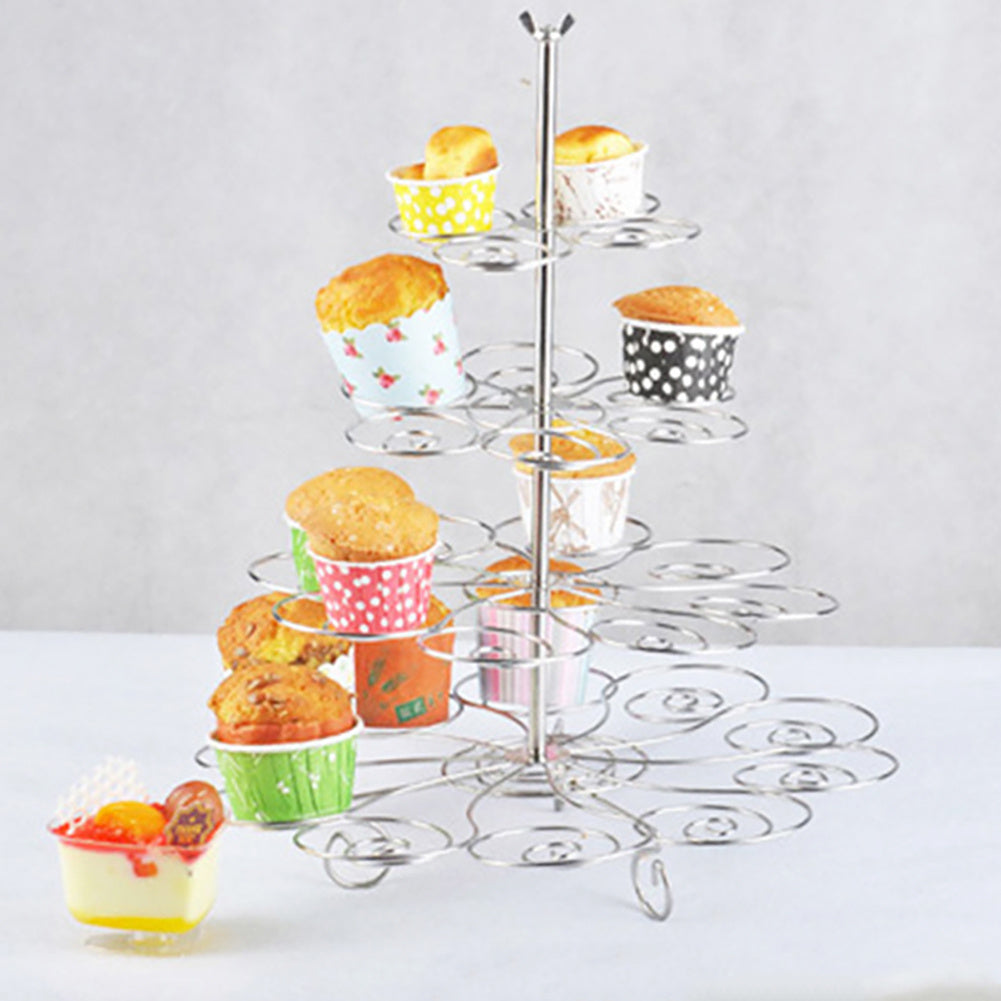 5 Tier Metal Wire Cupcake Holder Display Stand for Wedding Party