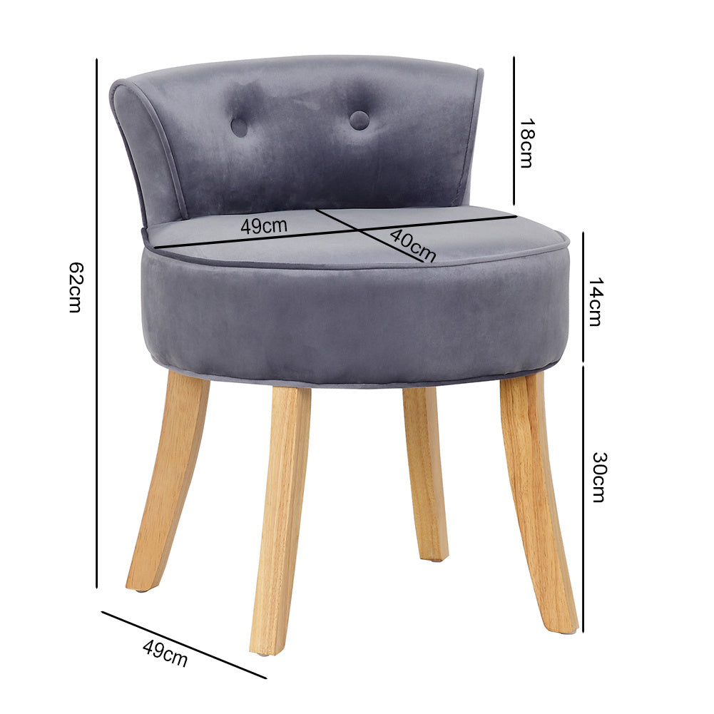 Velvet Upholstered Makeup Dressing Table Stool Vanity Dining Chairs