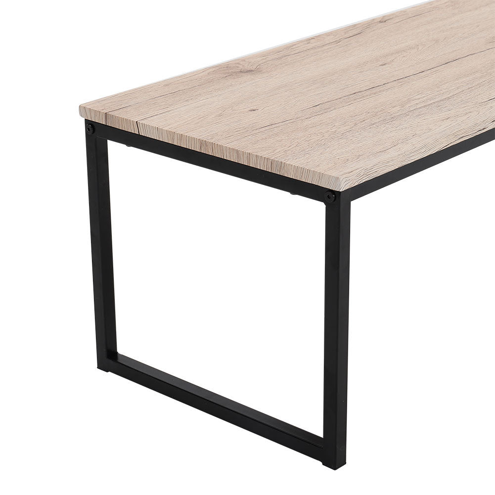 2pcs Modern Wood Rectangle Coffee Table Living Room Desk Set