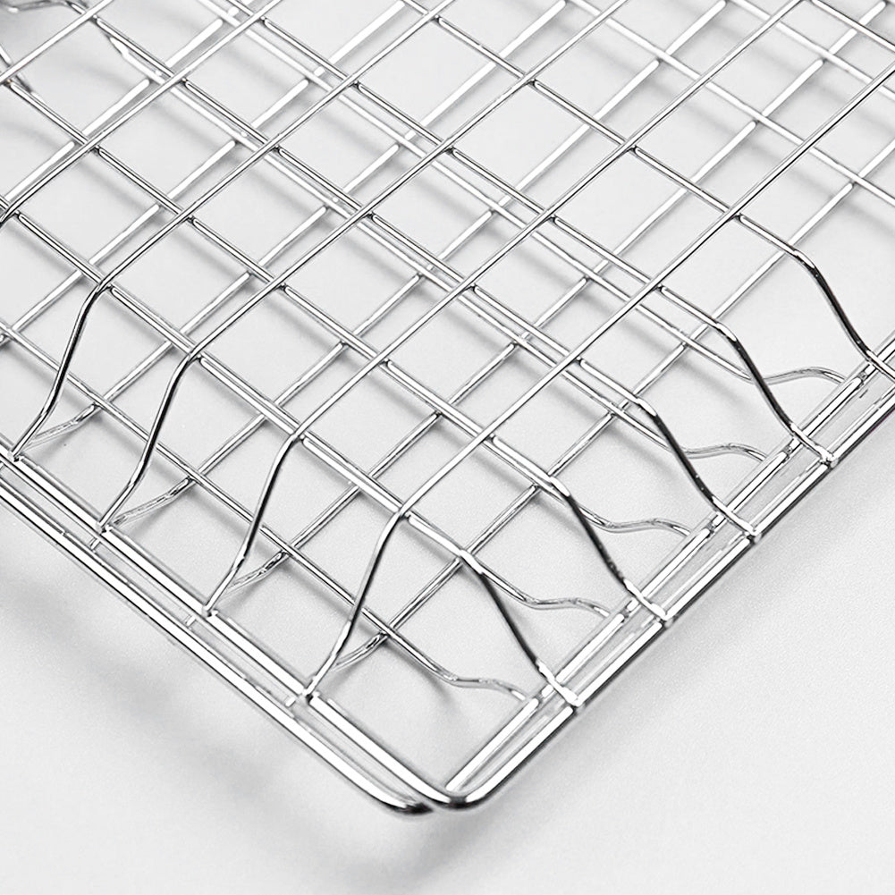 Stainless Steel BBQ Grill Basket Wooden Handle