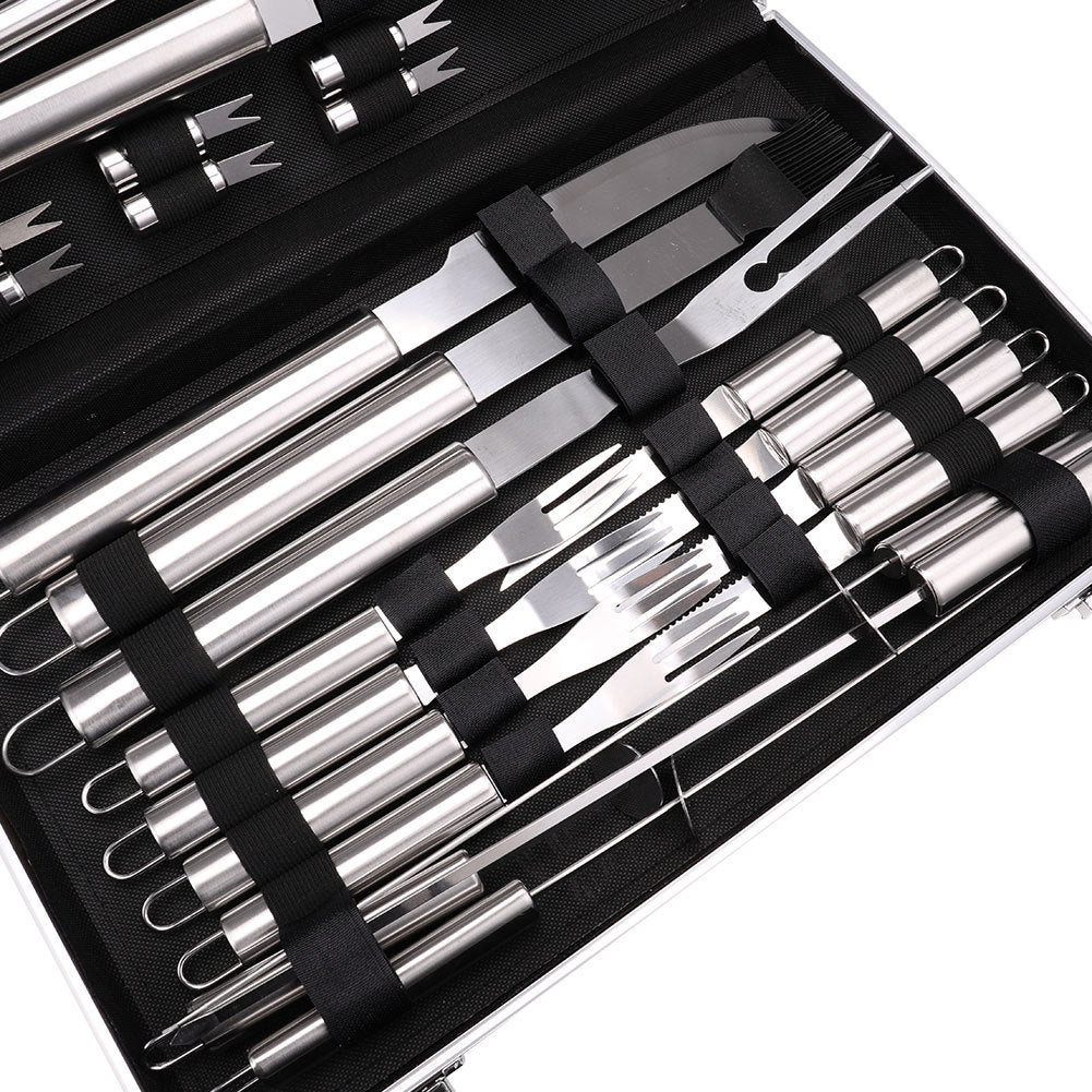 26pcs BBQ Essential Grill Tools Steel Barbecue Utensils
