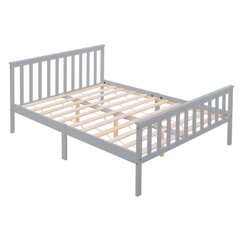 5/4.6FT Pine Wood Bed Frame Double King Size Kids Adult Bedstead