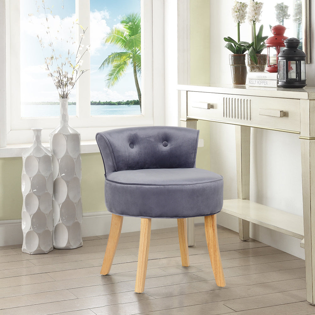 Velvet Upholstered Makeup Dressing Table Stool Vanity Dining Chairs