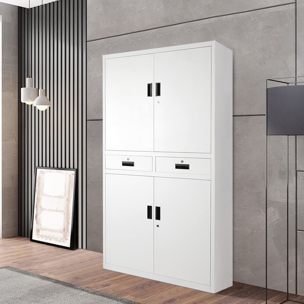5 Layer 2 Drawer Lockable Metal Filing Cabinet Office Garage Storage Cupboard