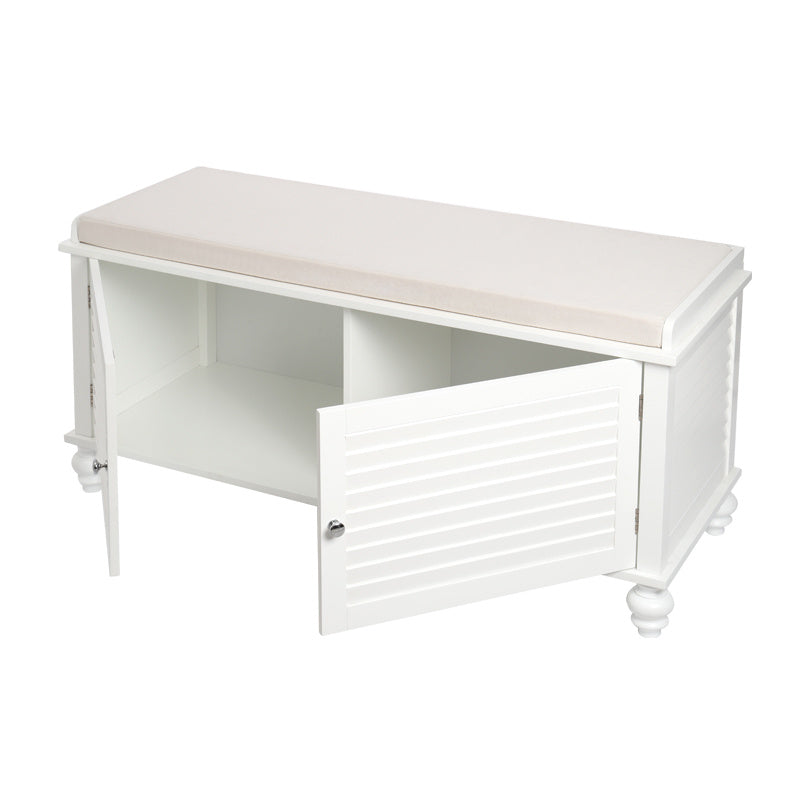 Wooden Hallway Shoe Storage Bench Organiser 2 Door Cabinet Stand Seating w/ Cushion