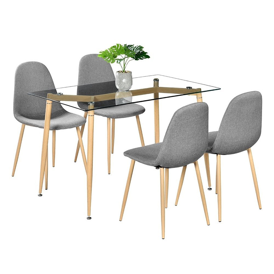 4pcs Scandinavian Modern Dining Table and 4 Chairs Home Kitchen Furniture
