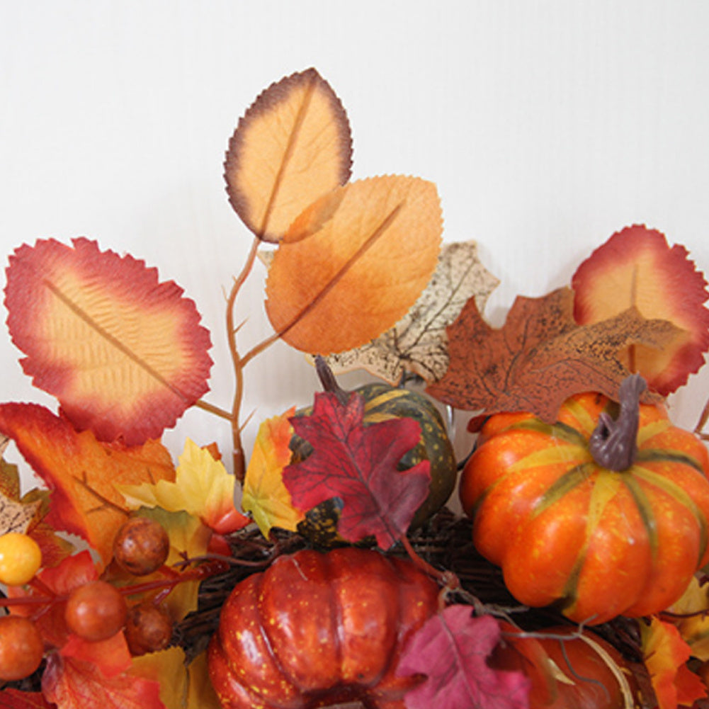 60cm Halloween Autumn Maple Leaf Pumpkin Wreath Door Garland