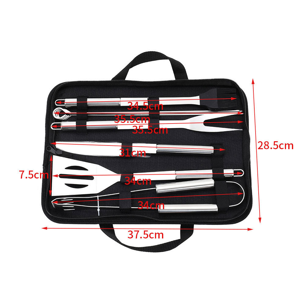 9pcs Stainless Steel Barbecue Grill Tools Set Cooking Utensils