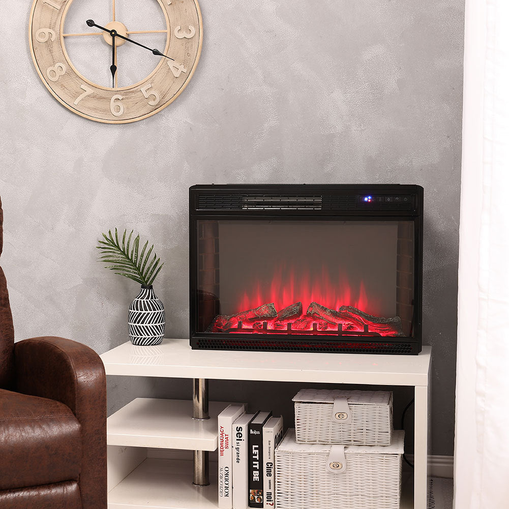 26 Inch Wall Mounted LED Flame Effect 3 Colour Light Electric Fireplace Heater Remote Control