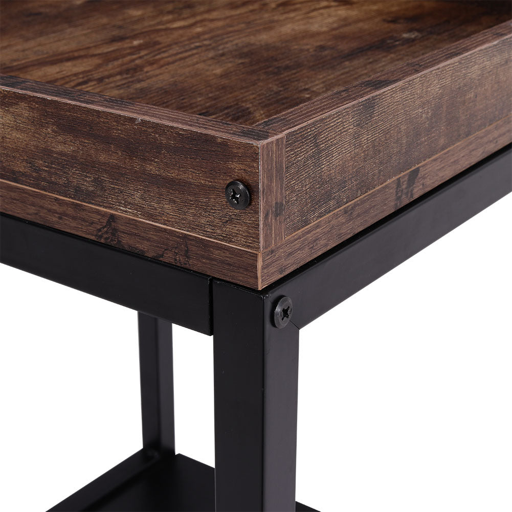 2 Tier Square Wood Coffee Table End Table Nightstand